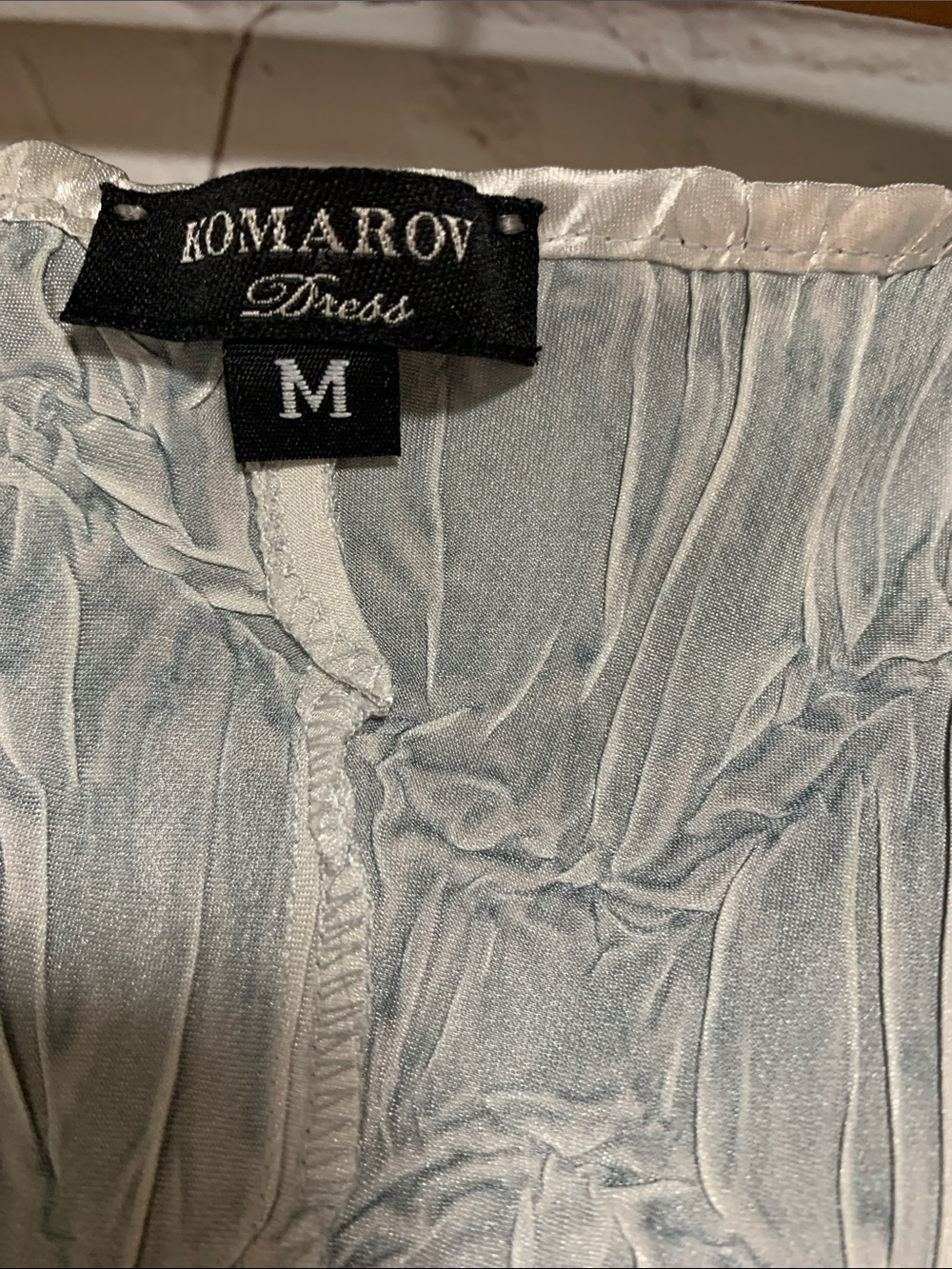NEW KomaRov 2 Piece Silver Gray Ombre Jeweled Charmeuse Chiffon Dress Jacket M - Picture 4 of 9